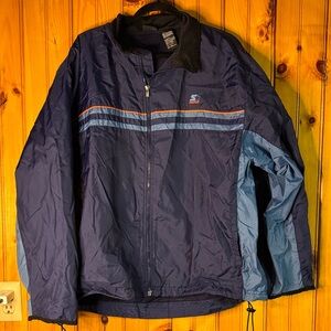 STARTER vintage/retro Men's Dark Blue and Sky Blue Windbreaker